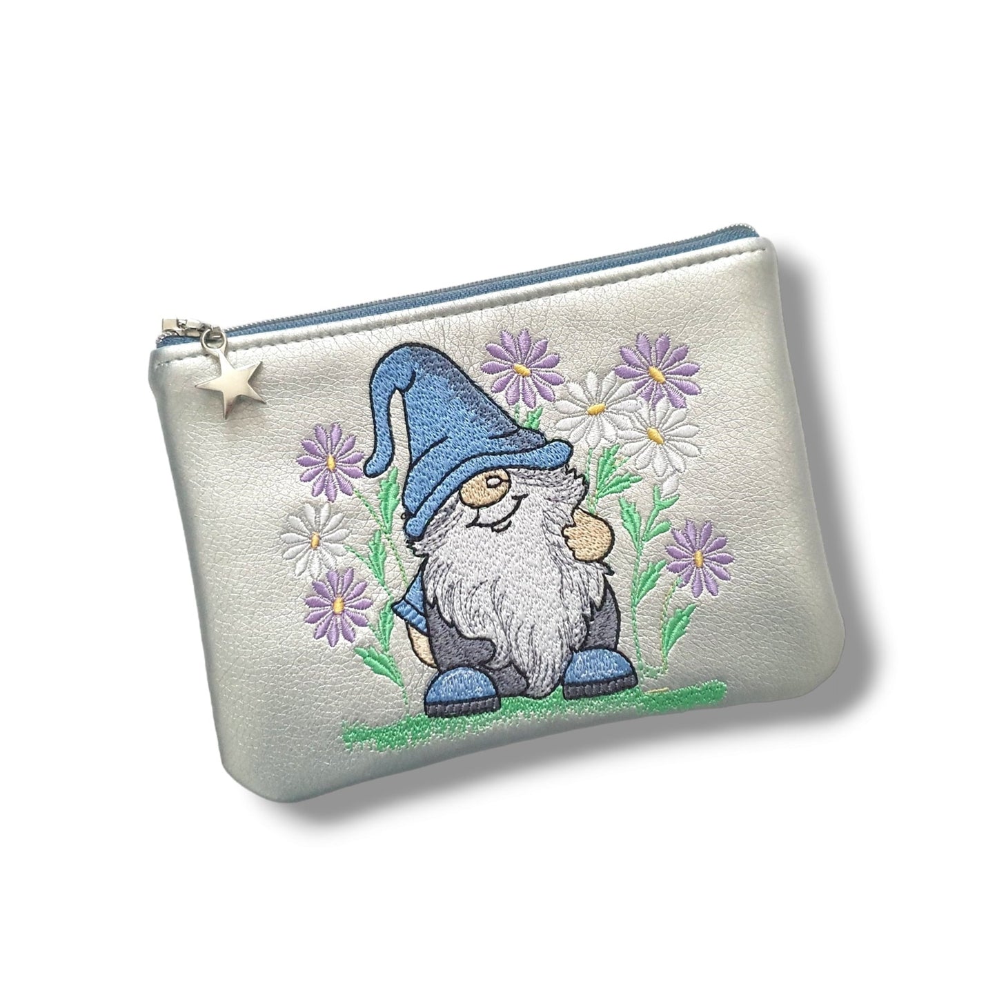 Stickerei-Täschchen (silber metallic)